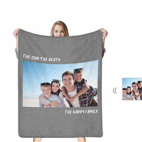 Custom Happy Family Photo Blanket