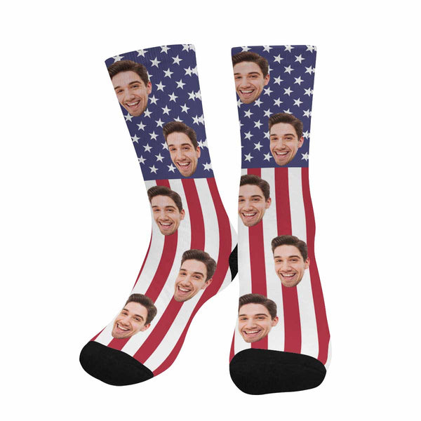 Custom Face National Flag Socks