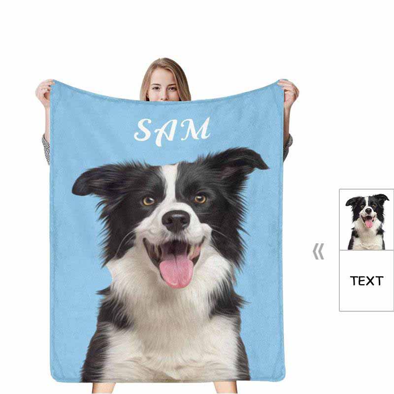 Personalised dog face blanket hot sale