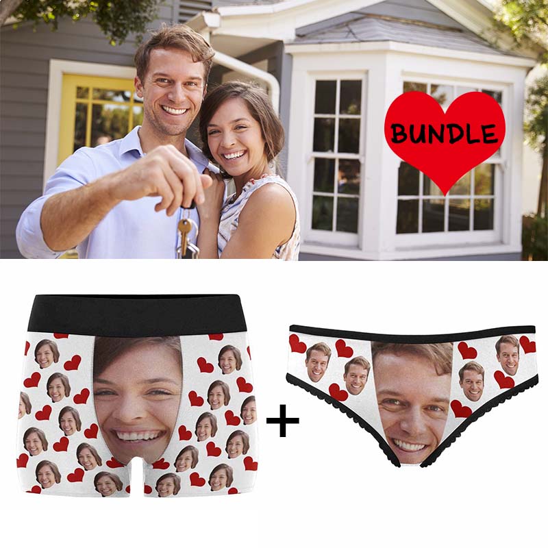 Custom Couple Face Love Heart Underwear Pack – MYPHOTOBLANKETS