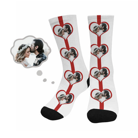 Custom Photo Heart Socks