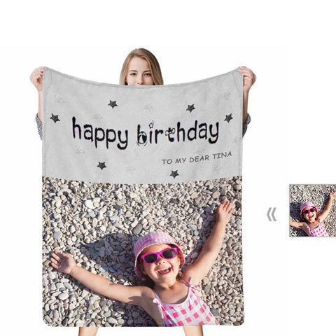 Custom Kid Photo Birthday Blanket