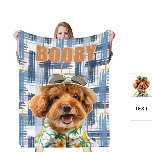 Custom Pup & Name Photo Blanket