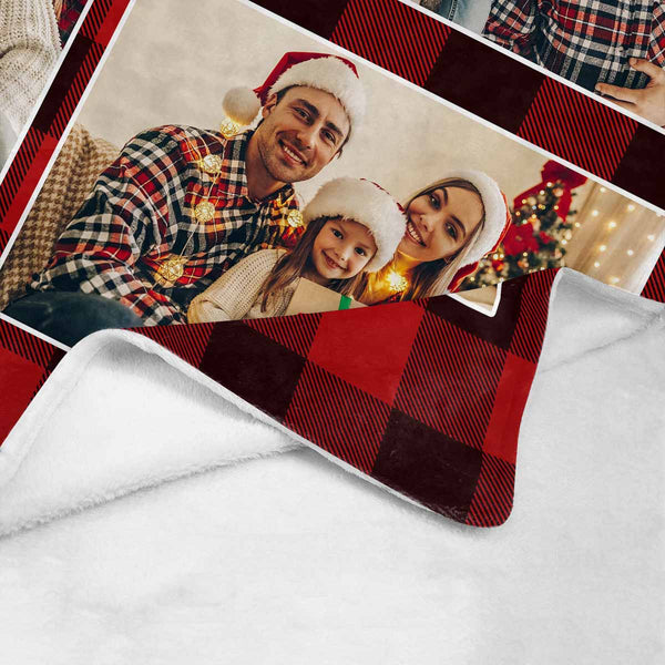 Custom Family Photo Merry Christmas Blanket