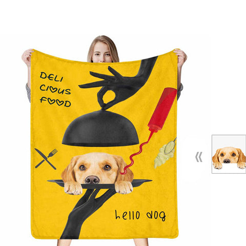 Custom Dog Face Food Blanket