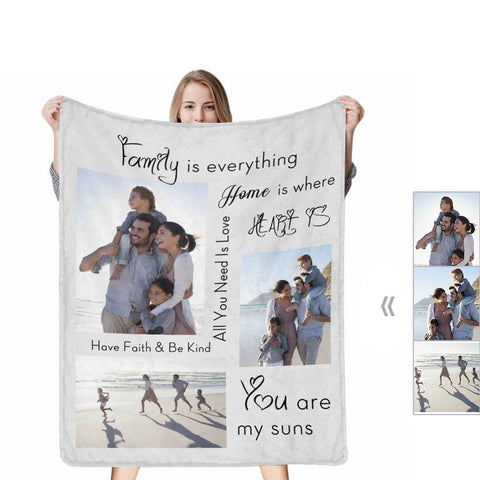 Custom Family Photo Blanket