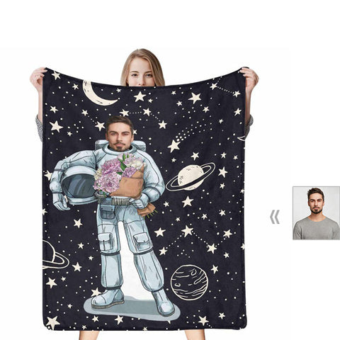 Custom Face Spaceman Blanket