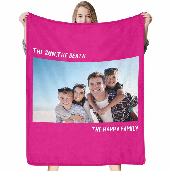 Custom Happy Family Photo Blanket