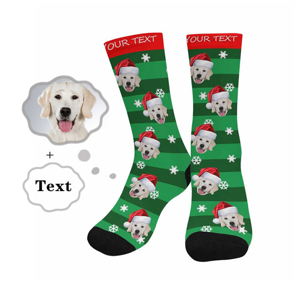 Custom Dog Face Christmas Hats Socks