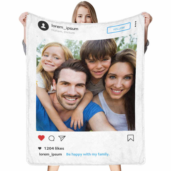 Custom Family Photo Blanket