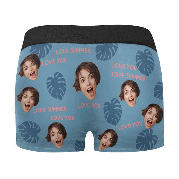 Custom Girlfriend Face Love You Men's Boxer Briefs