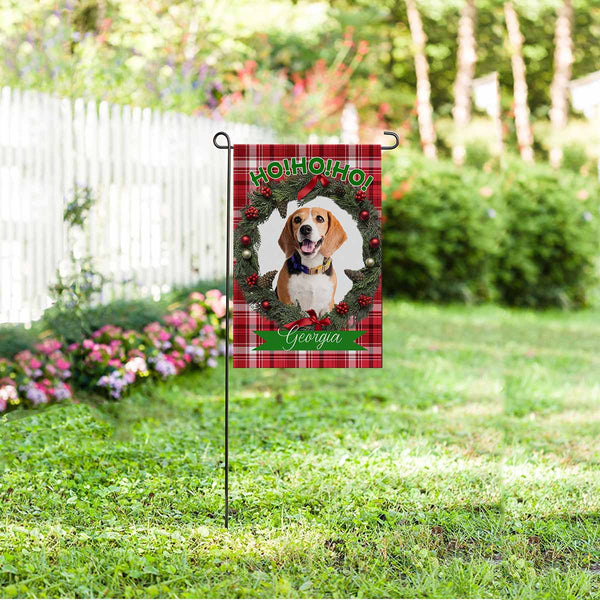 Custom Dog Photo Christmas Garden Flag