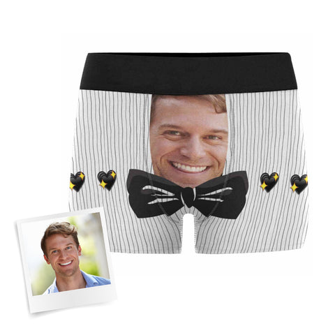 Custom Boyfriend Face Bow-Tie Men's Boxer Briefs