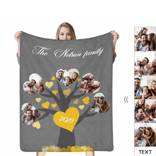 Custom Family Photo with Date Blanket