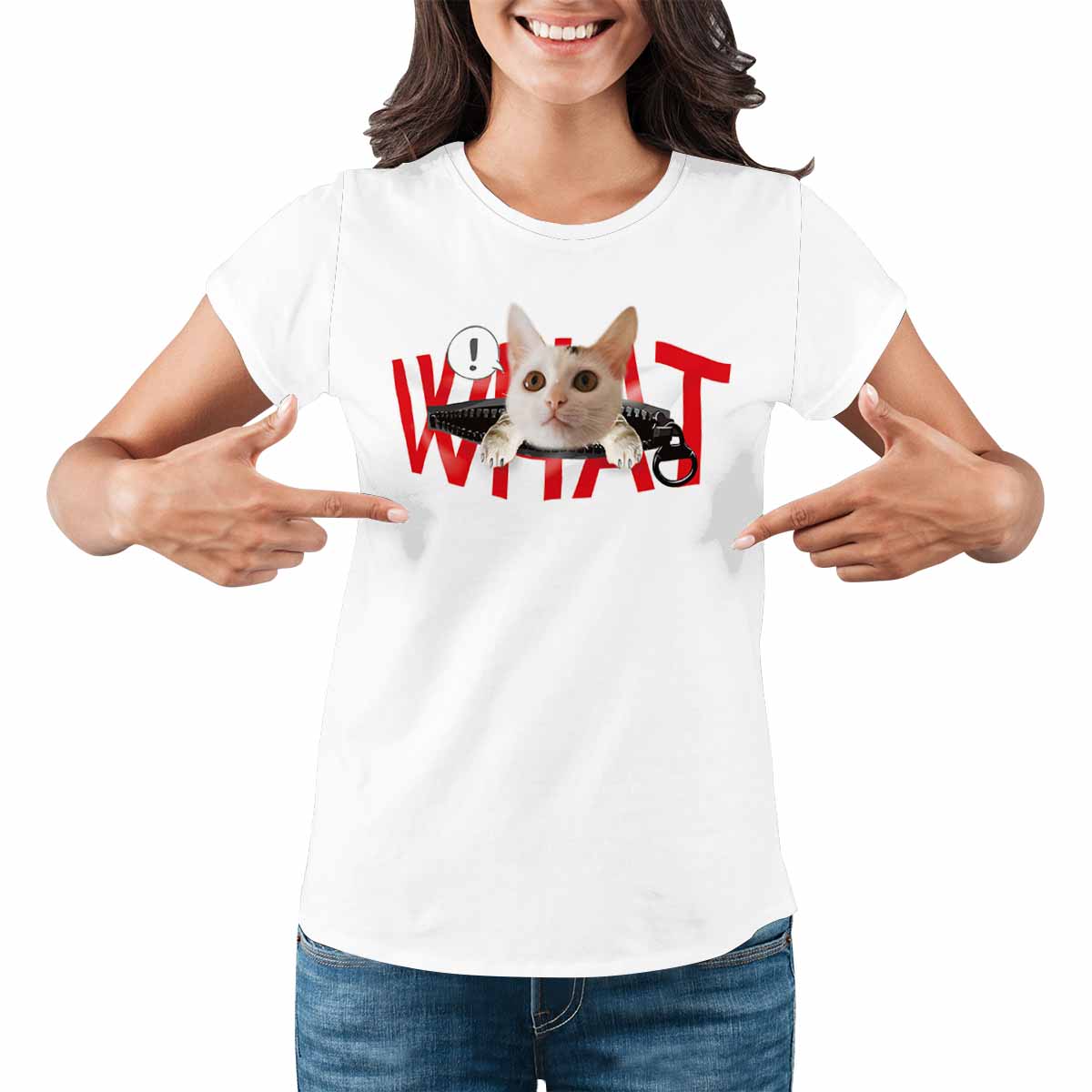 Custom Cat Face Women's All Over Print T-shirt