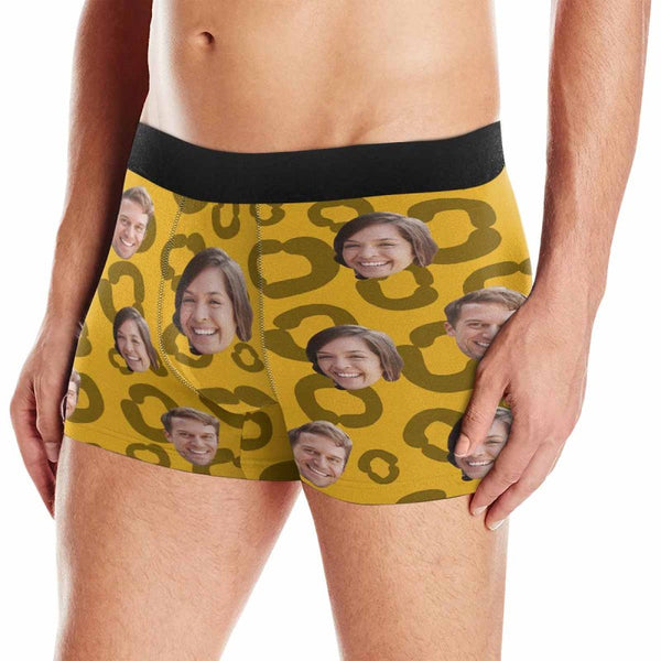 Custom Couple Face Leopard Print Underwear Pack