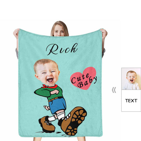 Custom Baby Face & Name Blanket