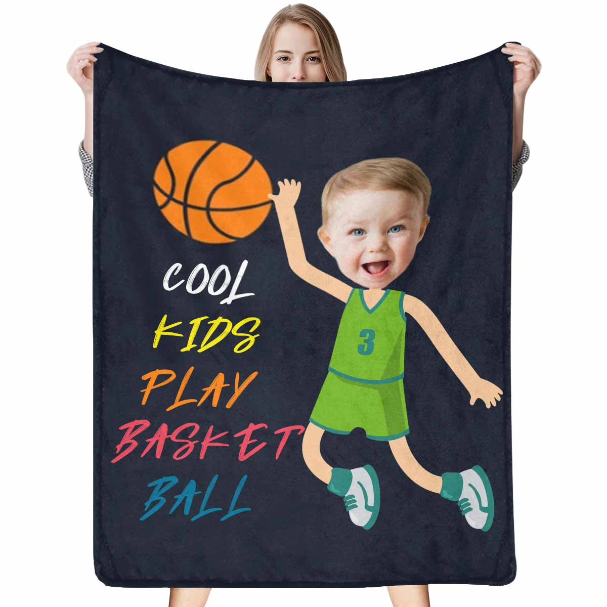 Custom Face Basketball Blanket