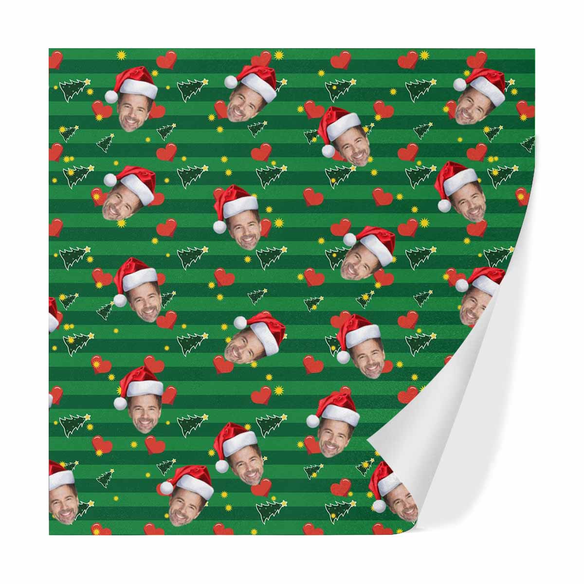 Custom Face Happy Christmas Gift Wrapping Paper