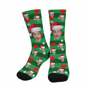 Custom Merry Christmas Face Socks