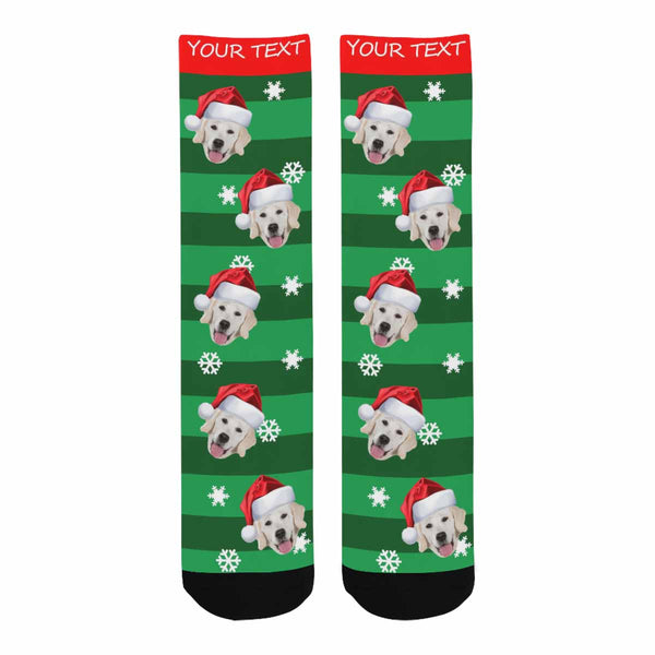 Custom Dog Face Christmas Hats Socks