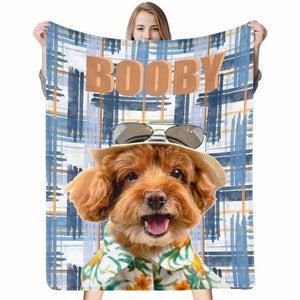 Custom Pup & Name Photo Blanket