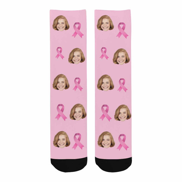 Custom Breast Cancer Awareness Face Socks