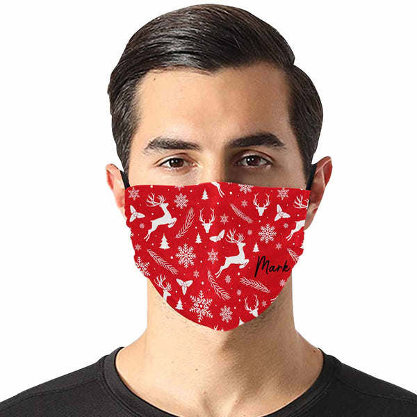 Custom Name Christmas Fabric Mouth Mask