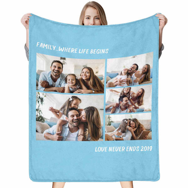 Custom Family Photos Forever Blanket