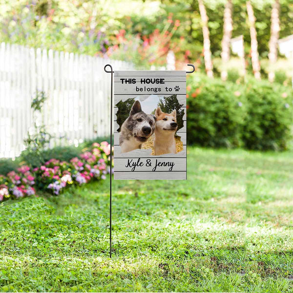 Custom Dog Photo with Name Garden Flag