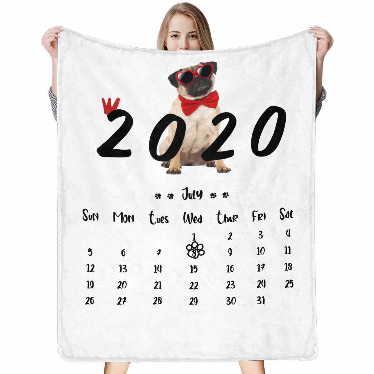 Custom Dog Body with Date Blanket