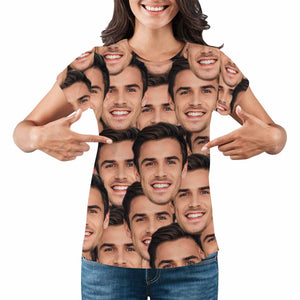 Custom Boy Face Women's All Over Print T-shirt