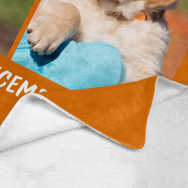 Custom Dog Photo with Date Blanket