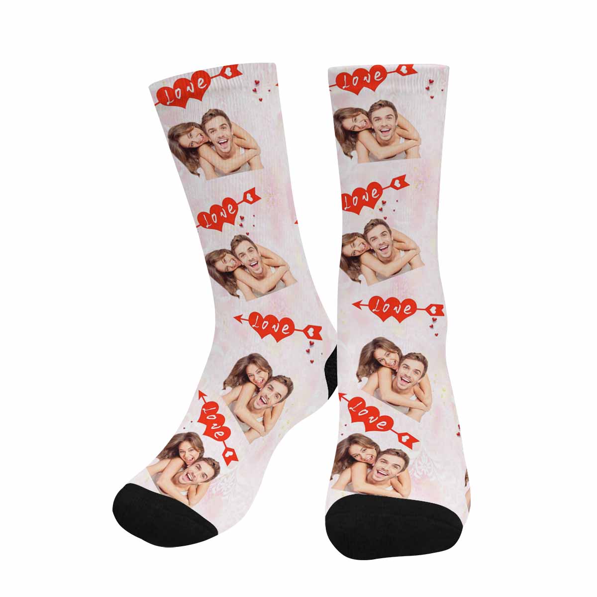 Custom Couple Face Love Socks