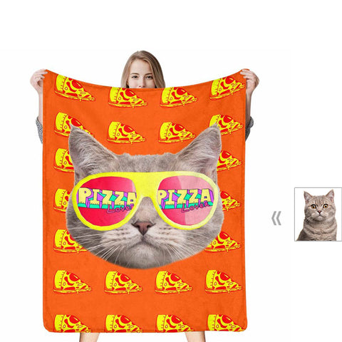 Custom Pet Face Pizza Blanket