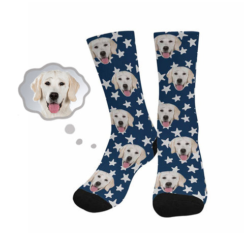 Custom Dog Face Star Socks