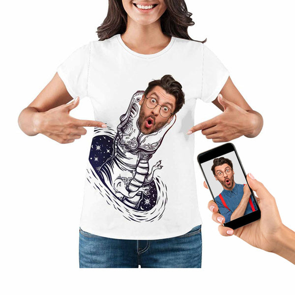Custom Face Crocodile Women's All Over Print T-shirt