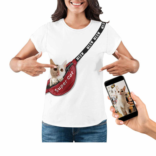 Custom Cat Face Women's All Over Print T-shirt