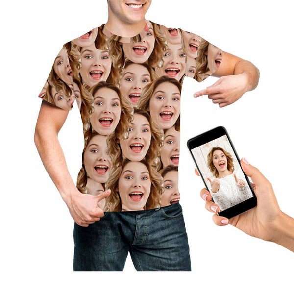 Custom Girl Face Men's T-shirt