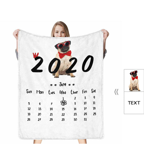 Custom Dog Body with Date Blanket